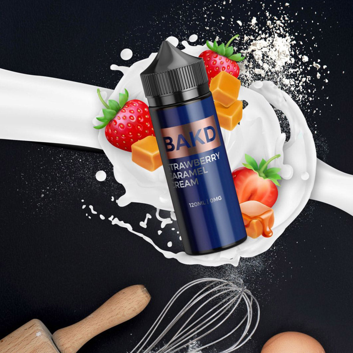 Strawberry Caramel Cream - BAKD 100ml Shortfill by Grimm X Ohmboy OC