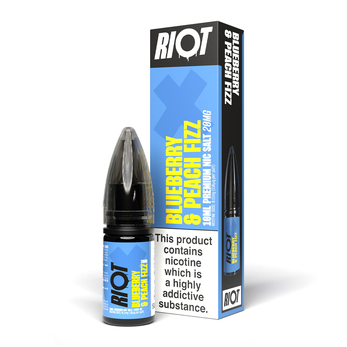 Blueberry & Peach Fizz 10ml Nicotine Salt by Riot X Salt