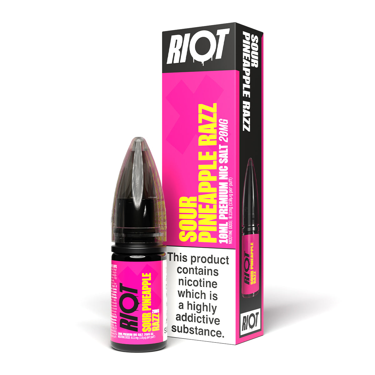 Sour Pineapple Razz 10ml Nicotine Salt by Riot X Salt