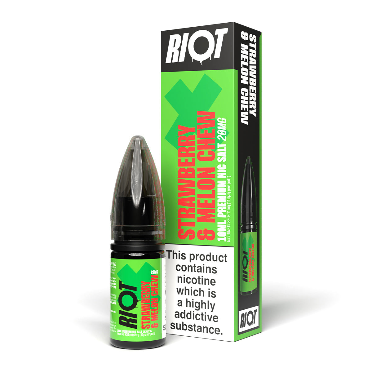 Strawberry & Melon Chew 10ml Nicotine Salt by Riot X Salt