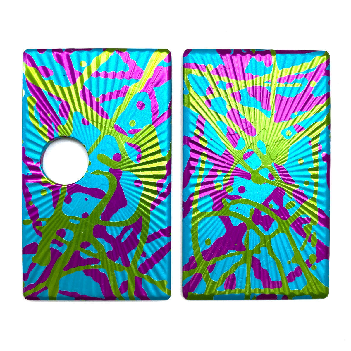 Billet Box Aluminium Panels - Star Burst - Teal Splatter