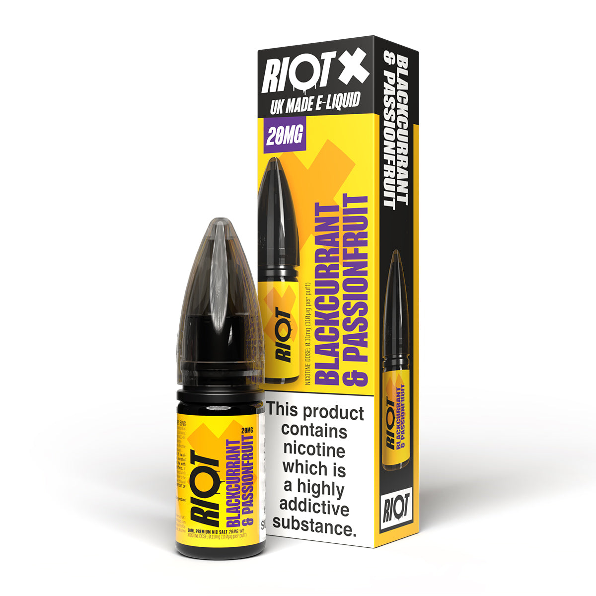 Blackcurrant & Passionfruit 10ml Nicotine Salt by Riot X