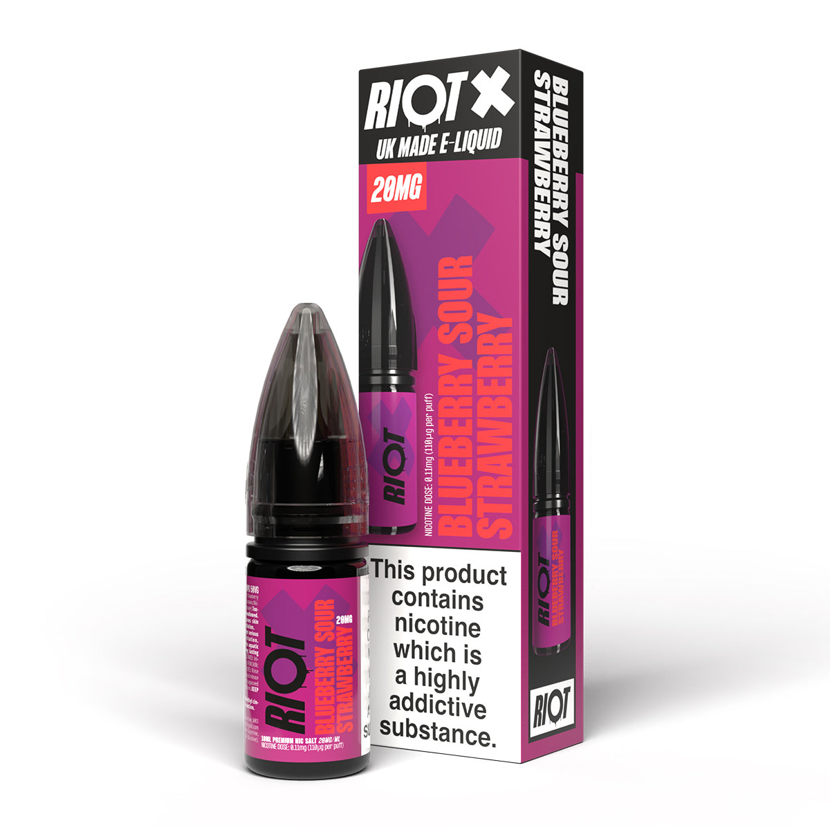Blueberry Sour Strawberry 10ml Nicotine Salt by Riot X Salt