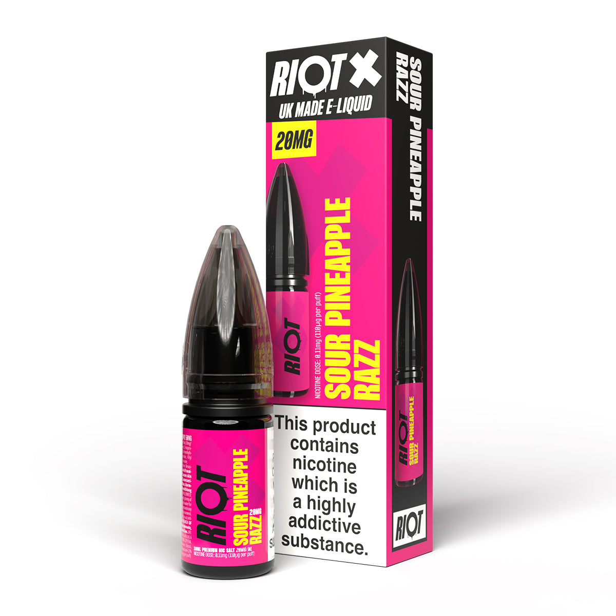Sour Pineapple Razz 10ml Nicotine Salt by Riot X Salt