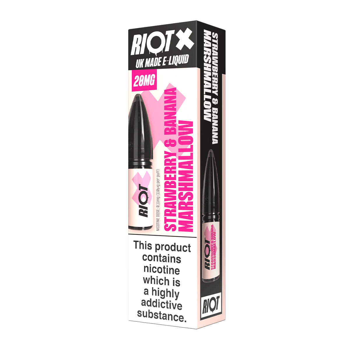 Strawberry & Banana Marshmallow 10ml Nicotine Salt by Riot X Salt