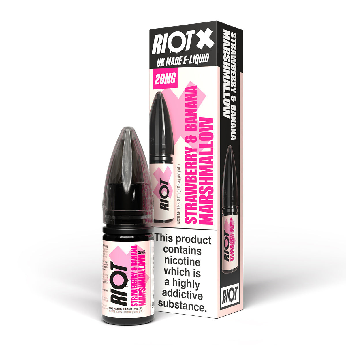 Strawberry & Banana Marshmallow 10ml Nicotine Salt by Riot X Salt