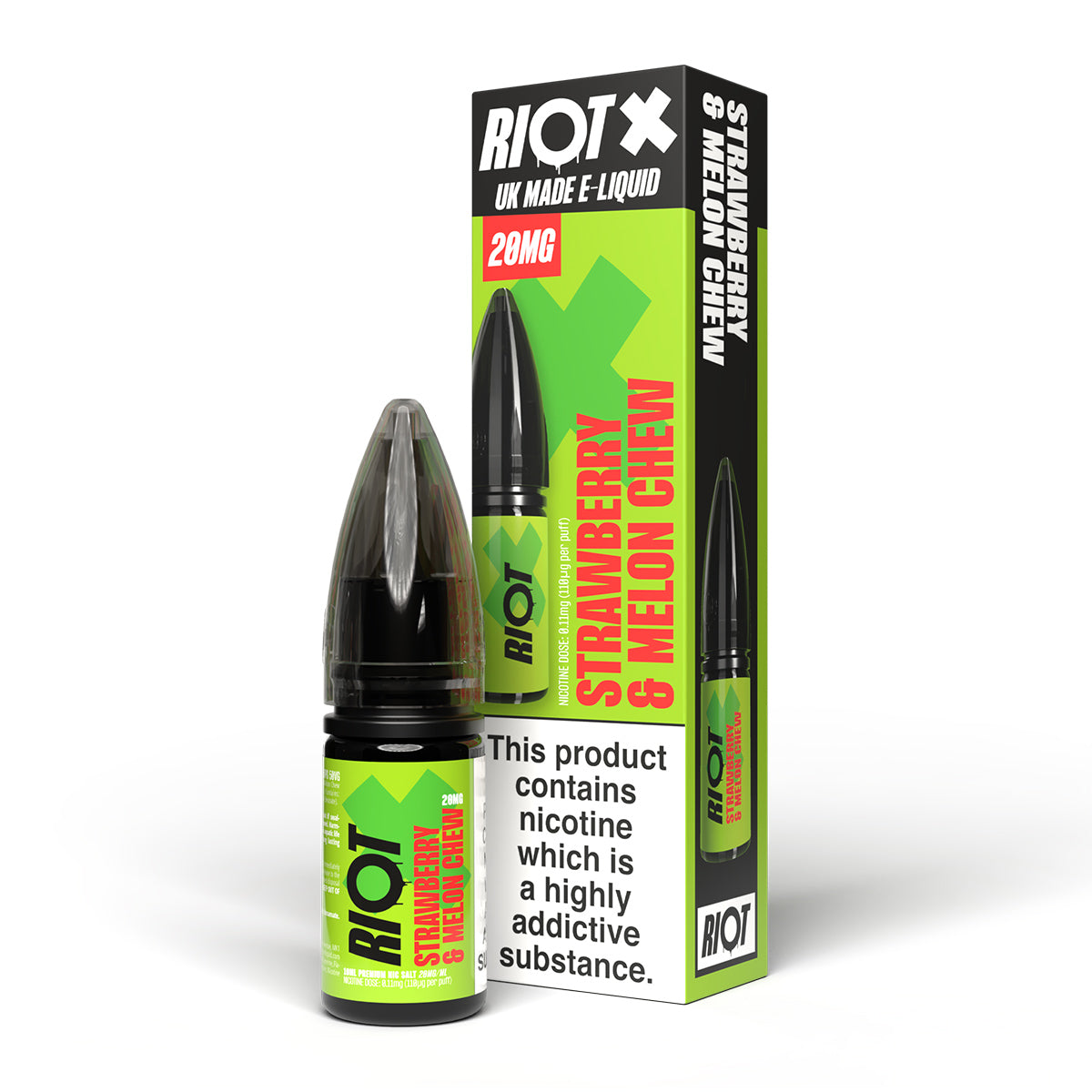 Strawberry & Melon Chew 10ml Nicotine Salt by Riot X Salt