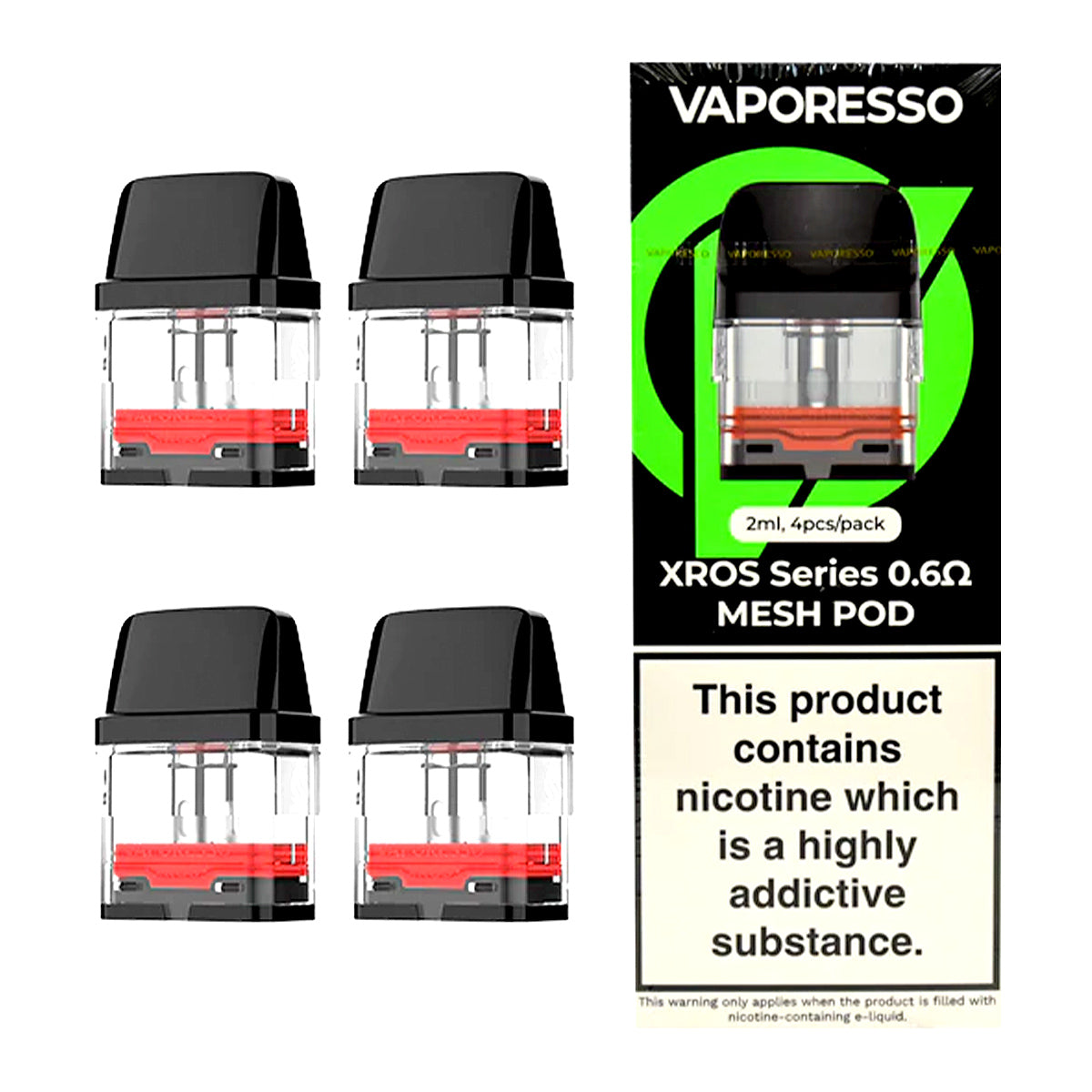 Pack of 4 x 0.6Ω Replacement Pods by Vaporesso