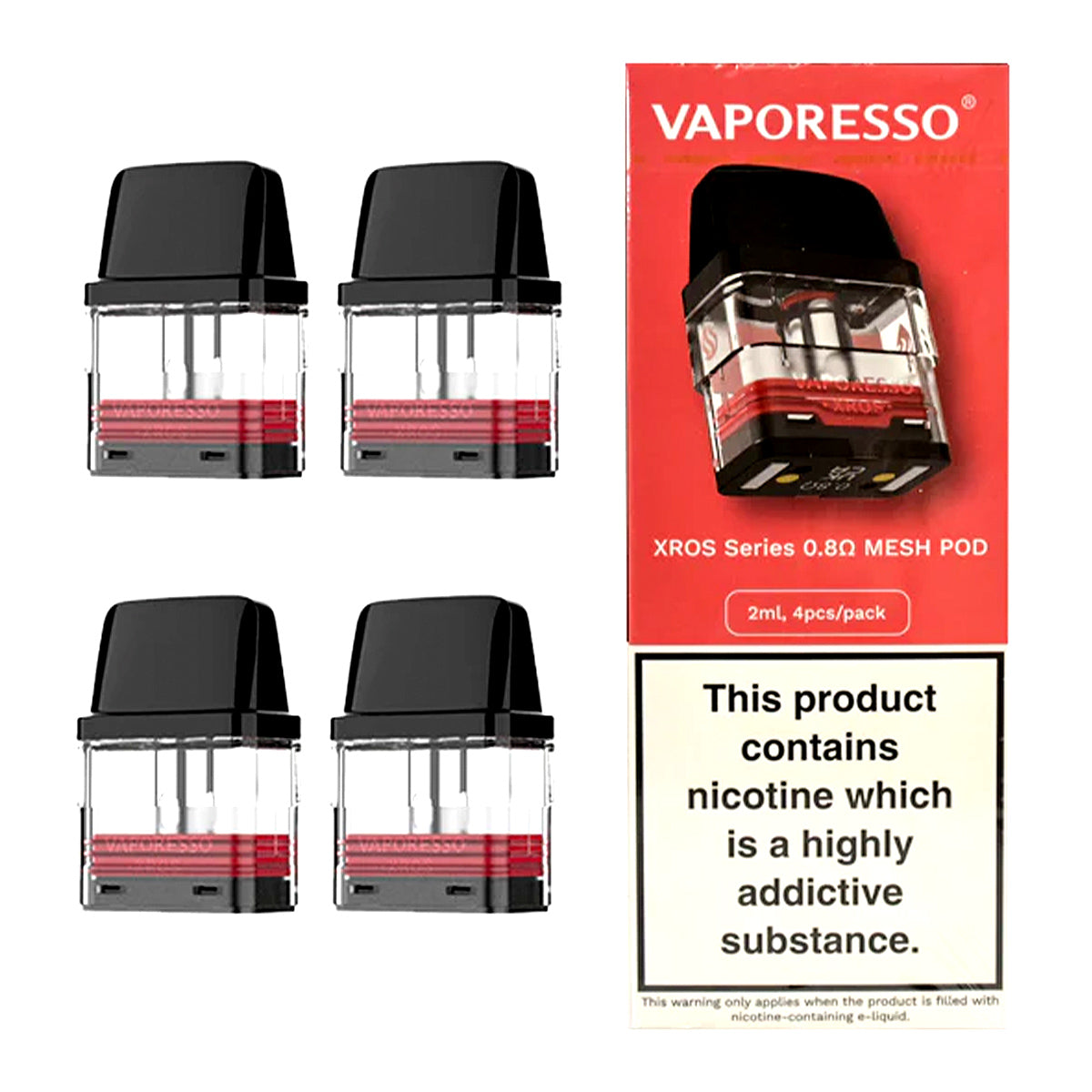 Pack of 4 x 0.8Ω Replacement Pods by Vaporesso