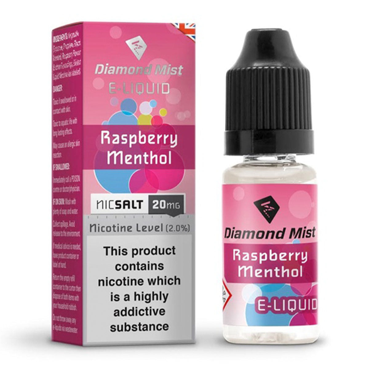 Raspberry Menthol 10ml Nicotine Salt by Diamond Mist