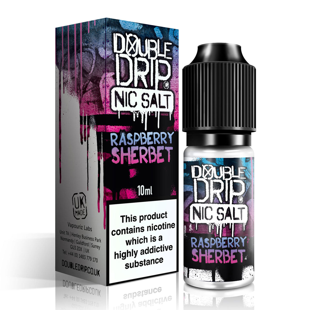 Raspberry Sherbet 10ml Nicotine Salt by Double Drip