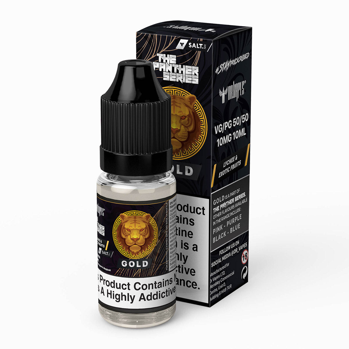 Gold Panther 10ml Nicotine Salt by Dr Vapes Panther Series Salt
