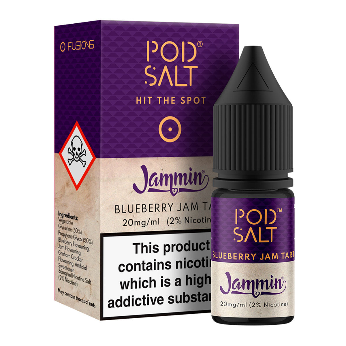 Blueberry Jam Tart - Jammin 10ml Nicotine Salt by Pod Salt Fusions