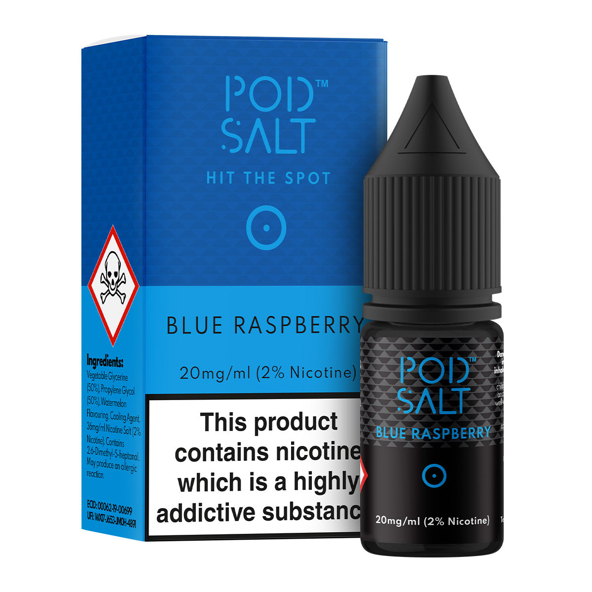 Blue Raspberry 10ml Nicotine Salt by Pod Salt Core