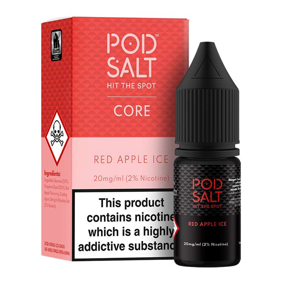 Red Apple Ice 10ml Nicotine Salt by Pod Salt Core