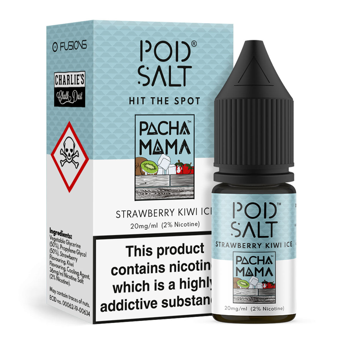 Strawberry Kiwi Ice - Pacha Mama 10ml Nicotine Salt by Pod Salt Fusions